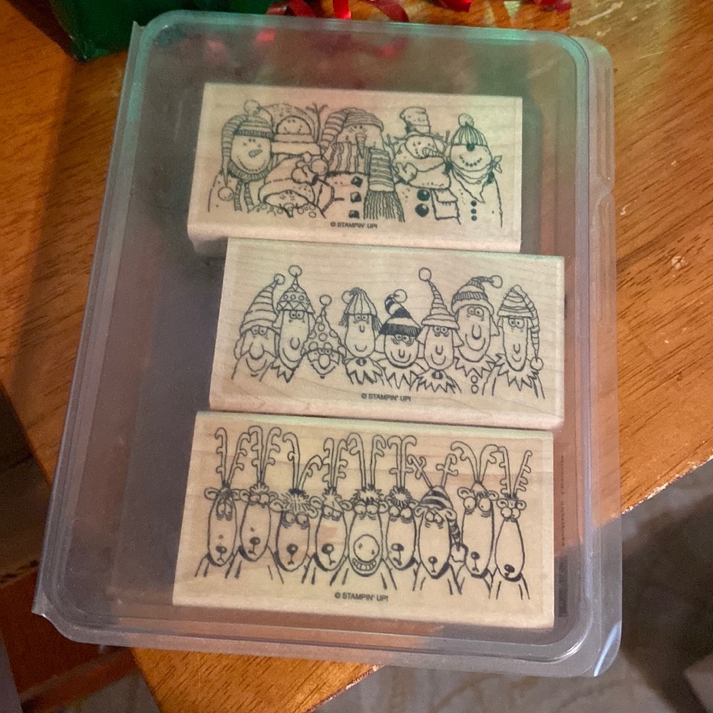 ‘Holiday Lineup’ Stampin! Up set of 3 rubber stamps